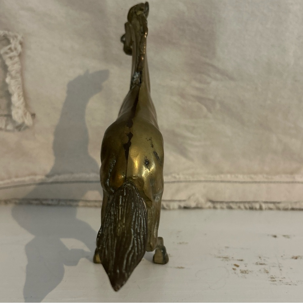 Vintage Solid Brass Horse Wild Pony Figurine - Picture 4 of 9